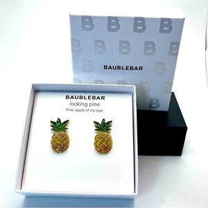 BaubleBar Tropical Pineapple Crystal Earrings Pierced style NWT